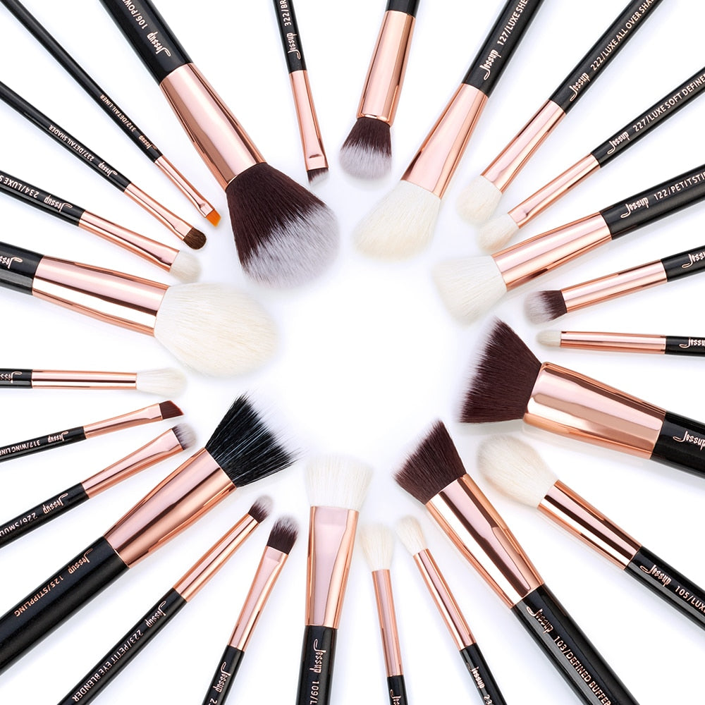 Jessup Rose Gold / Black Makeup brushes