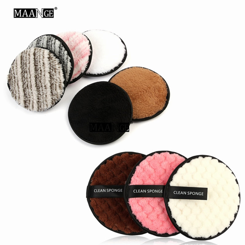 1pcs Soft Fiber Lazy Makeup Remover Puff Double Sided Makeup Sponge