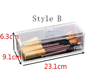 Portable Transparent Makeup Organizer Storage Box