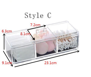 Portable Transparent Makeup Organizer Storage Box