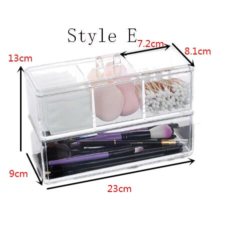 Portable Transparent Makeup Organizer Storage Box