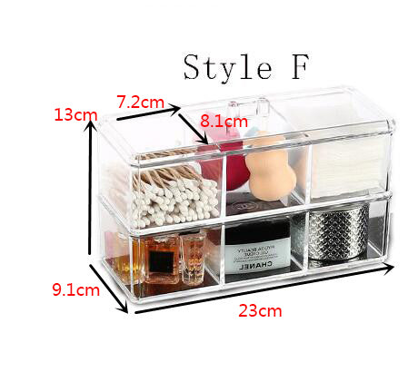 Portable Transparent Makeup Organizer Storage Box