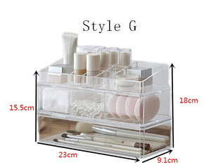 Portable Transparent Makeup Organizer Storage Box